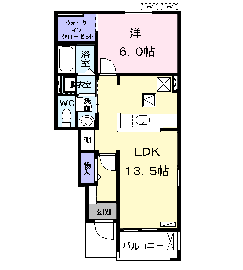 Planta 1LDK de カーサ　エテルナ