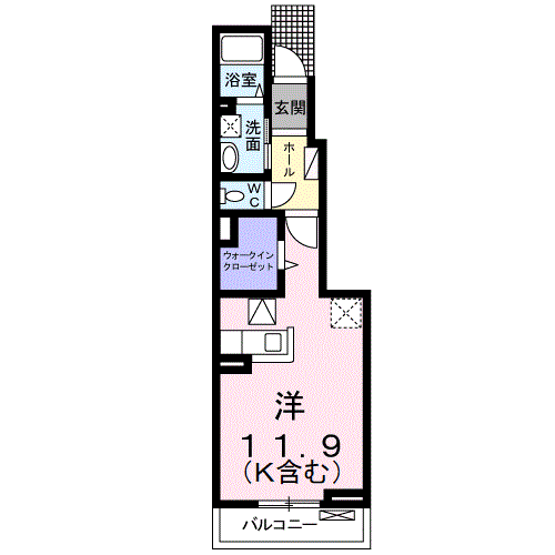 Planta do apartamento 1R — エスポワール稲葉