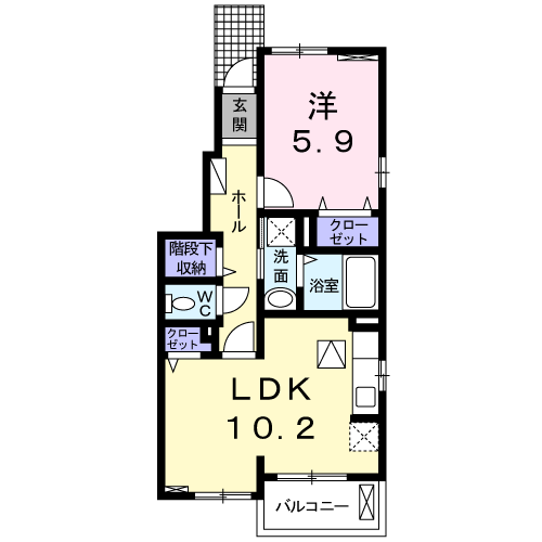 Planta 1LDK de ベル　ソレイユⅡ