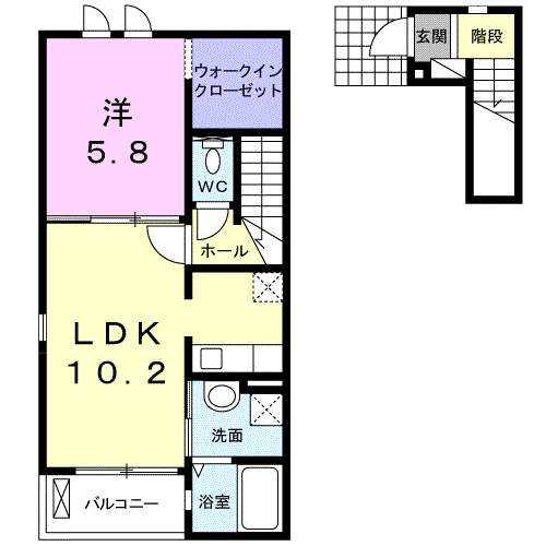 Planta 1LDK de オレンジヒルズ