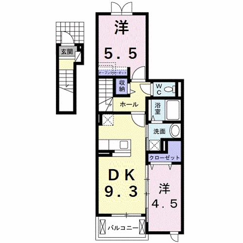 Planta 2DK de ヒル　クライム