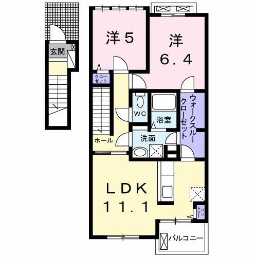 Planta 2LDK de ブロード　ライトⅠ