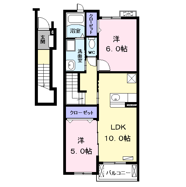 Planta 2LDK de メゾン幸