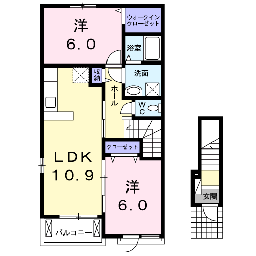 Planta 2LDK de サニーフラットⅠ