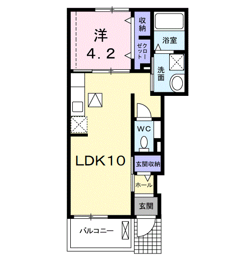 Planta 1LDK de フラン　カーサ　木曽川Ｂ