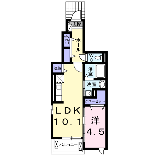 Planta 1LDK de ホワイトルーム老津