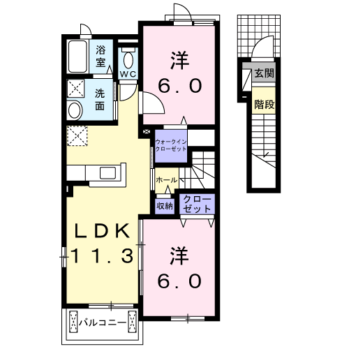 Planta 2LDK de リヴェール