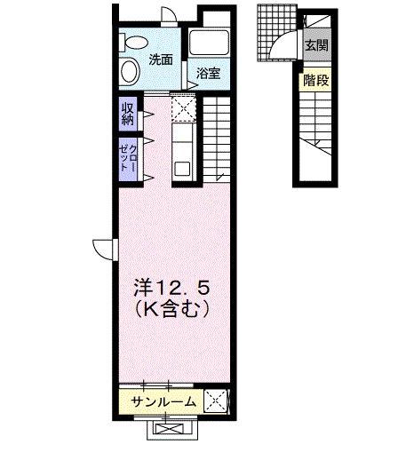 Planta do apartamento 1R — アシェイドライン・Ｅ