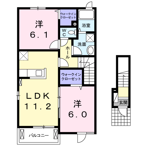 Planta 2LDK de アイリン　タウン　Ｃ