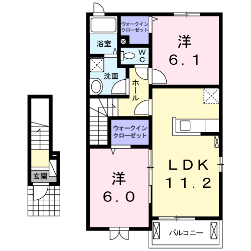 Planta 2LDK de アイリン　タウン　Ｃ