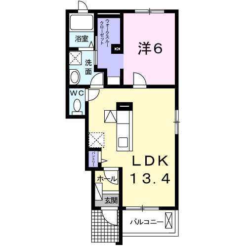 Planta 1LDK de エンブレイス　今川Ｃ