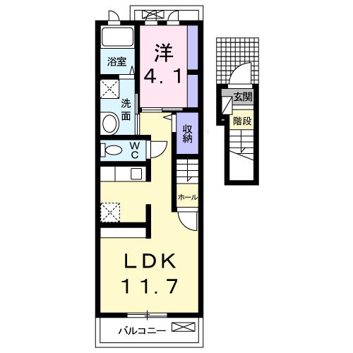 Planta 1LDK de パストラル
