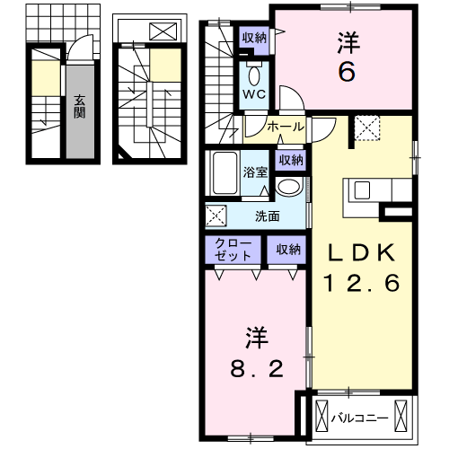 Planta 2LDK de ネオコート　Ｅ