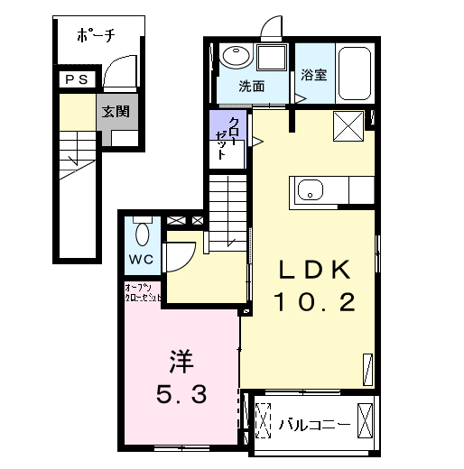 Planta 1LDK de ブリーズ
