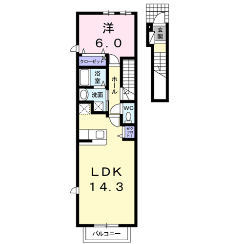 Planta 1LDK de ゴット・ブルー