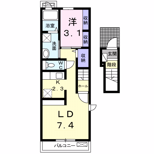 Planta 1LDK de エルピス