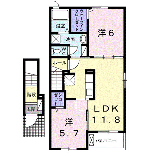 Planta 2LDK de ベレット万願寺Ⅰ
