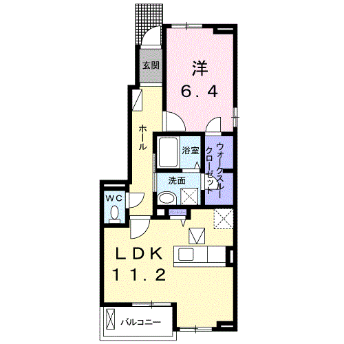 Planta 1LDK de プルメリア　Ｂ