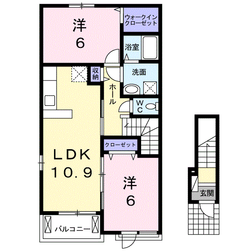 Planta 2LDK de レジデンス　Ｔ・Ｍ
