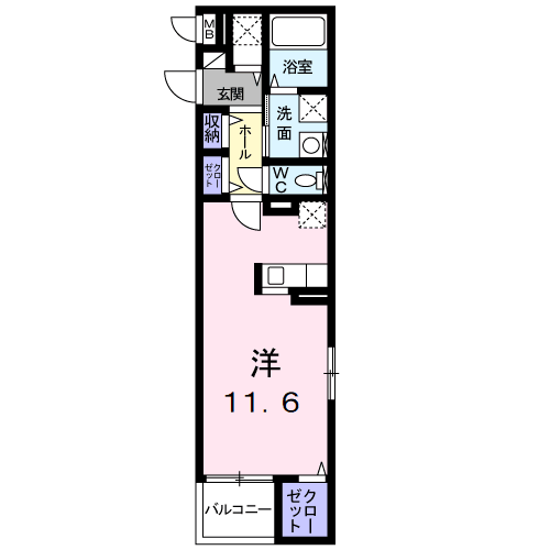 Planta do apartamento 1R — ラフレシール