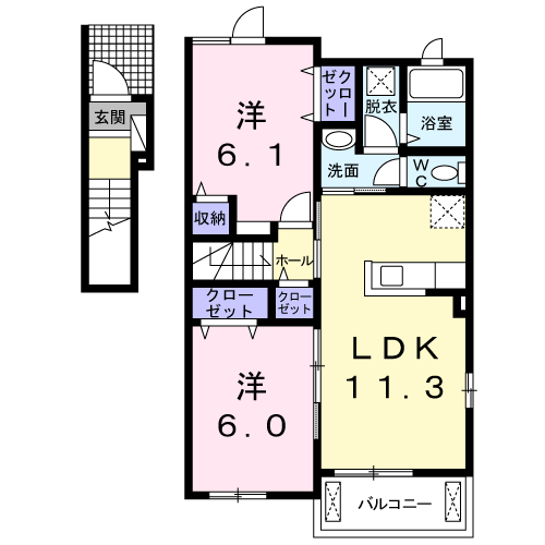 Planta do apartamento 2LDK — フェリーチェ アイミ