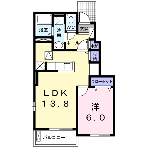 Planta 1LDK de ハーモニー