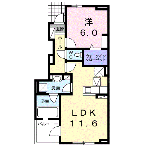 Planta 1LDK de ビオーラ奏　Ⅱ