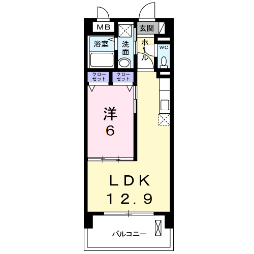 Planta 1LDK de ラフレシール雅