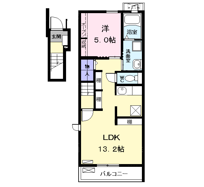 Planta 1LDK de エスペランサ助光Ⅰ