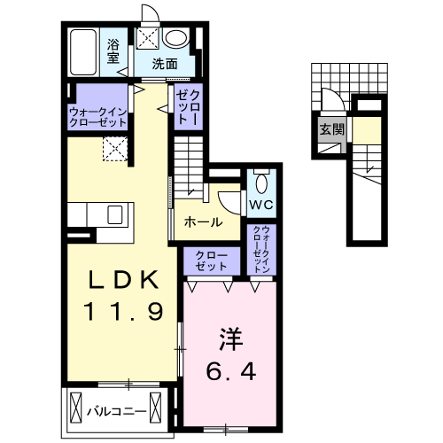 Planta 1LDK de コリーヌ新栄