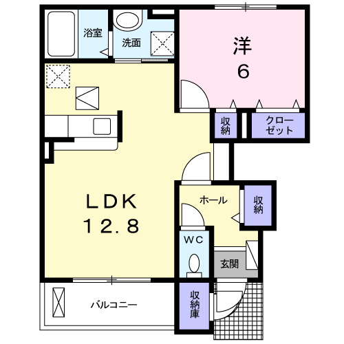 Planta 1LDK de なの花Ⅰ