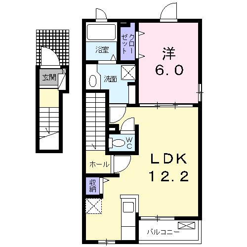 Planta 1LDK de エクセレント・リッヂ