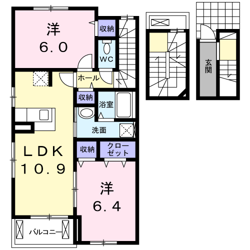Planta 2LDK de キュアローズガーデン