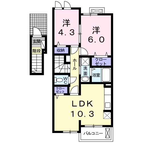 Planta 2LDK de シャルシアン　Ⅰ