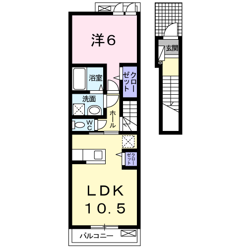 Planta do apartamento 1LDK — シップスガーデン