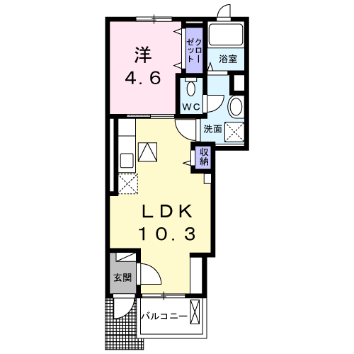 Planta 1LDK de Ａｎｇｅ