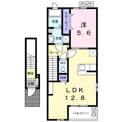 Planta 1LDK de Ａｎｇｅ