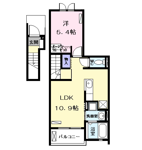 Planta 1LDK de ＹＫ　ＰＬＡＣＥ