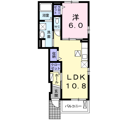 Planta 1LDK de スペース　フォース　Ｂ