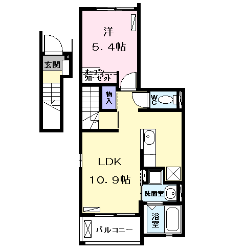 Planta 1LDK de アンジュ　Ⅰ