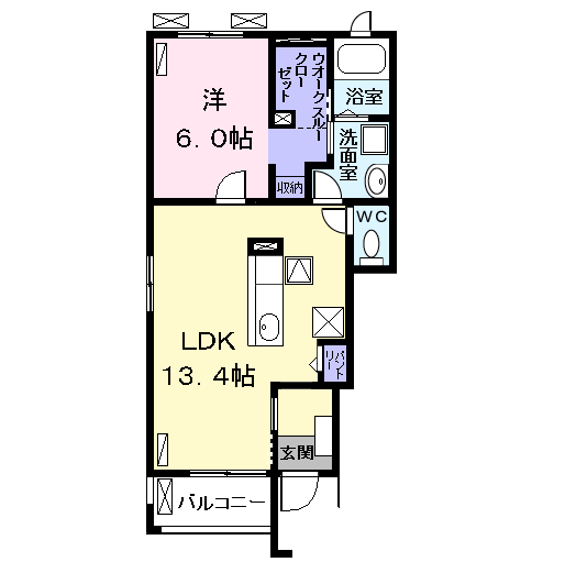 Planta 1LDK de アンジュ　Ⅱ