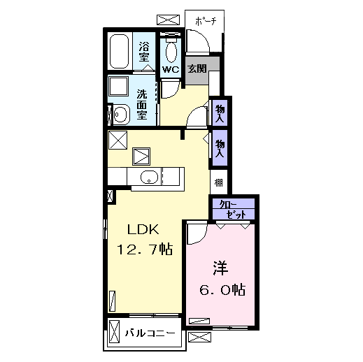 Planta 1LDK de ボニート　Ⅰ