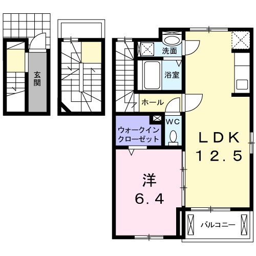 Planta 1LDK de ディアコート　Ⅱ