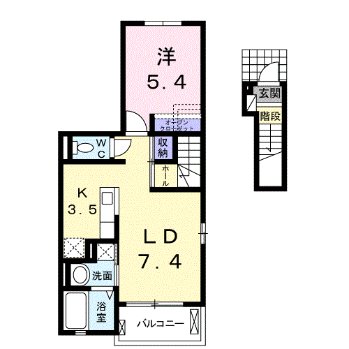 Planta 1LDK de ビオーラ　マルマキ
