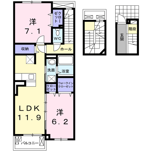 Planta 2LDK de グレイス　多加木