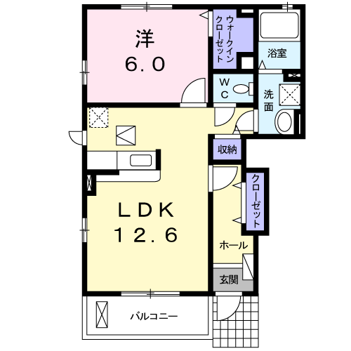 Planta 1LDK de 幸家　小谷Ａ