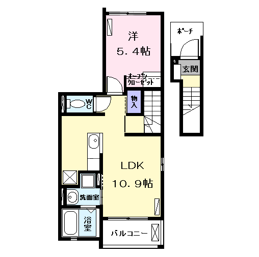 Planta 1LDK de グリーンパークサイド
