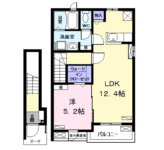 Planta 1LDK de コンフォート八神
