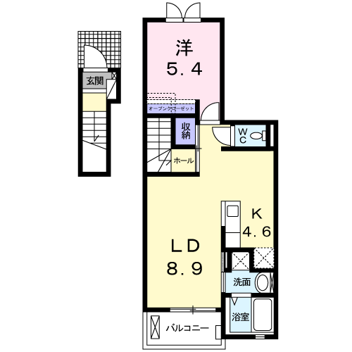Planta 1LDK de アステリア