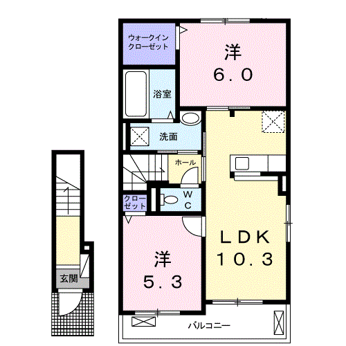 Planta 2LDK de エトワール
